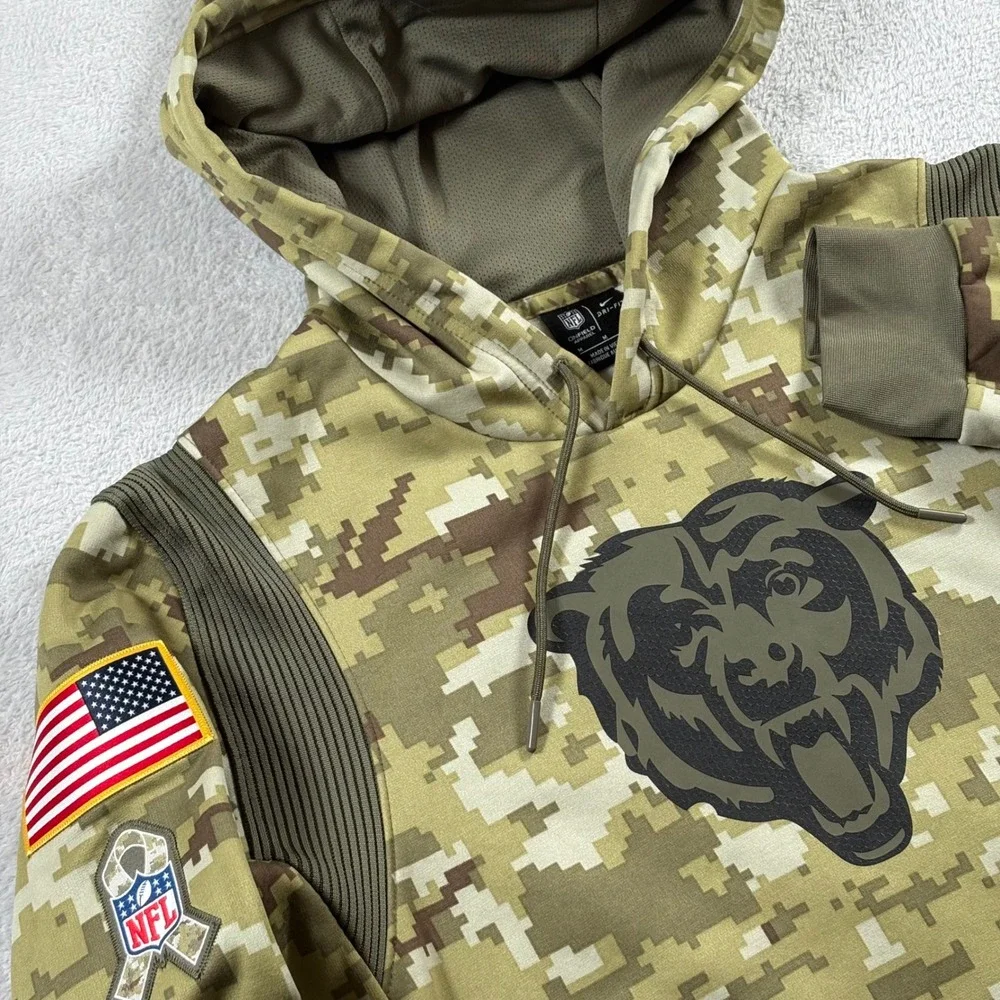 Nike Chicago Bears Salute to Service Camo Hoodie NFL Mens Medium NKQ6-10P5